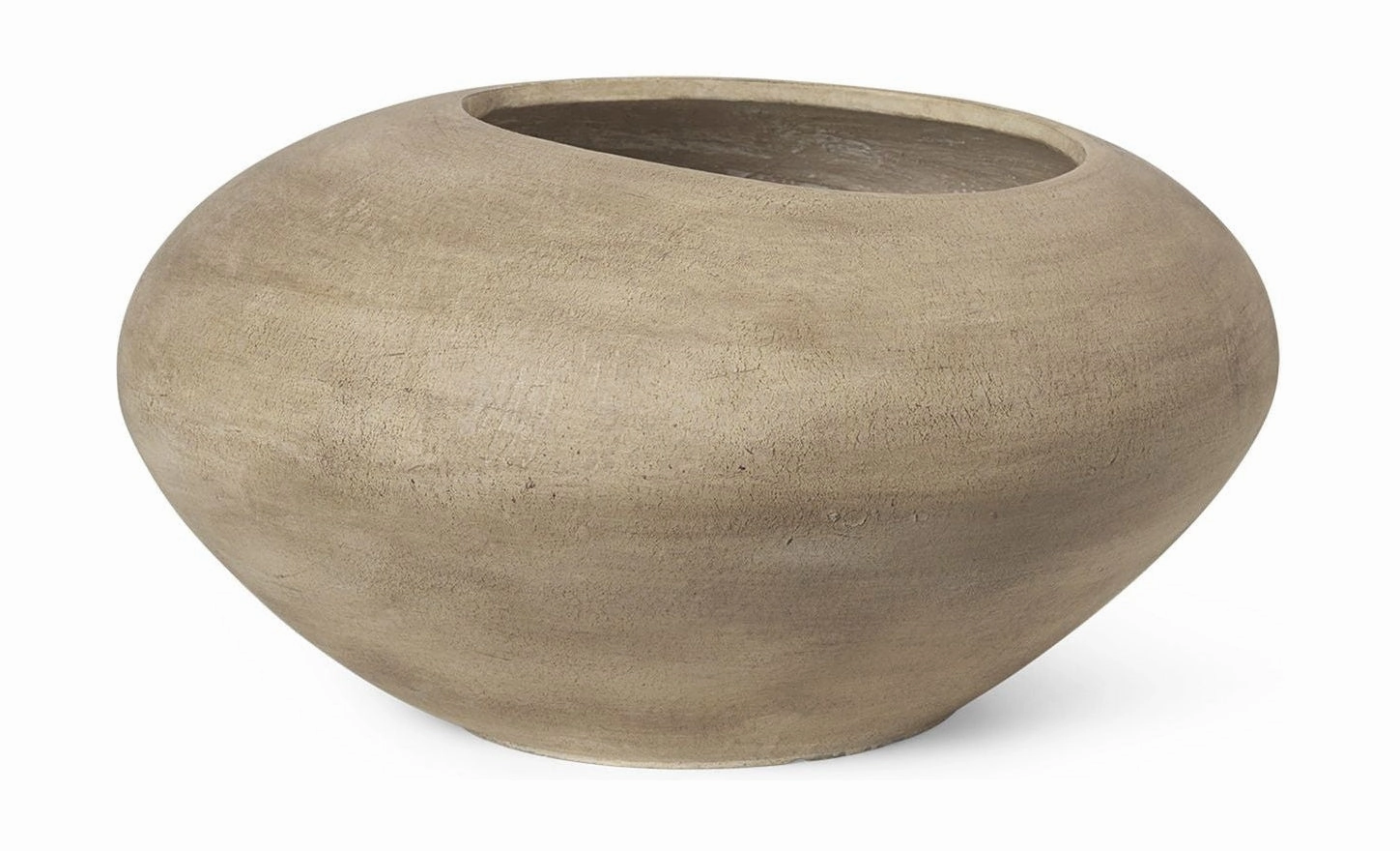 Ferm Living Dodu Pot Low, Brown dried green plant  