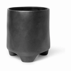 Ferm Living Esca Pot Small, Black dried green plant  