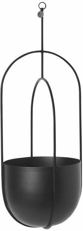 Ferm Living Hanging Flowerpot , Black dried green plant  
