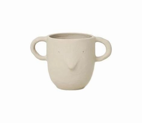 Ferm Living Mus Pot Sand, Large dried green plant  