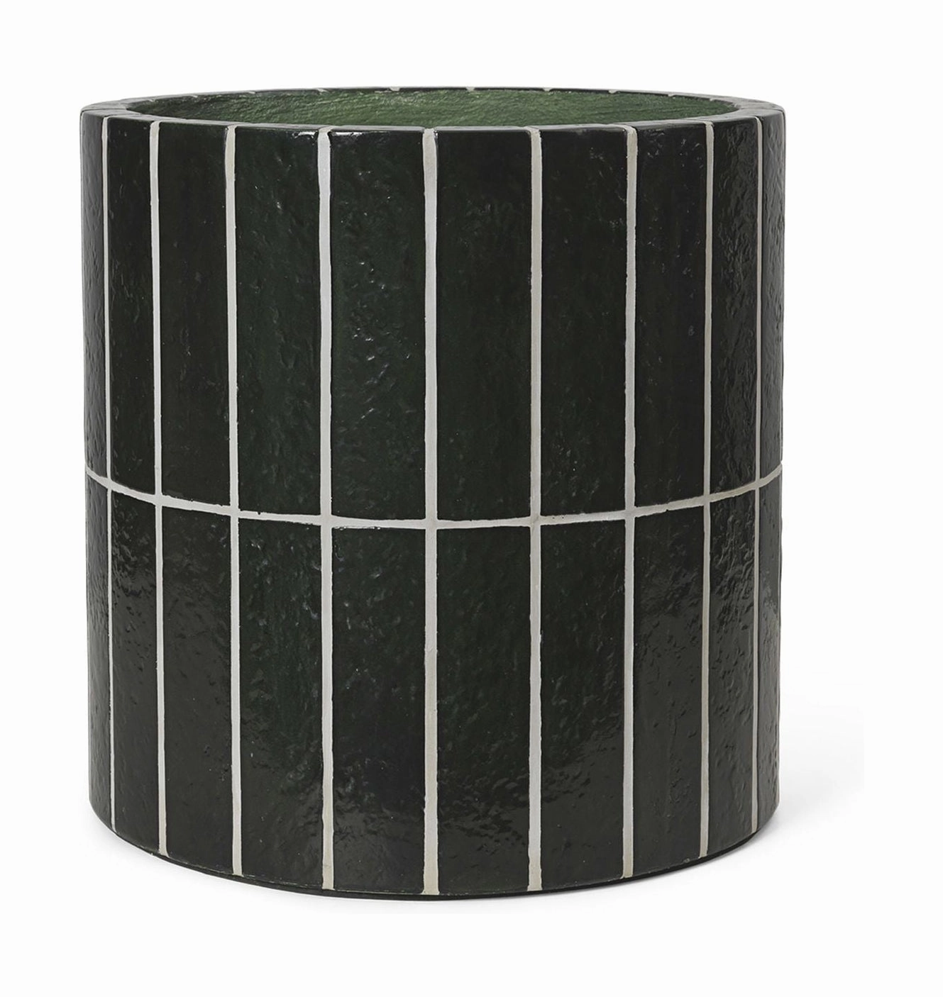 Ferm Living Pillar Plant Pot, Dark Green dried green plant  