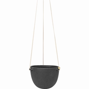 Ferm Living Speckle Pot Large, Dark Grey dried green plant  
