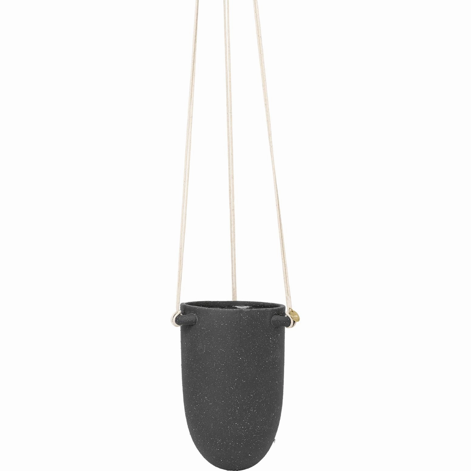 Ferm Living Speckle Pot Small, Dark Grey dried green plant  