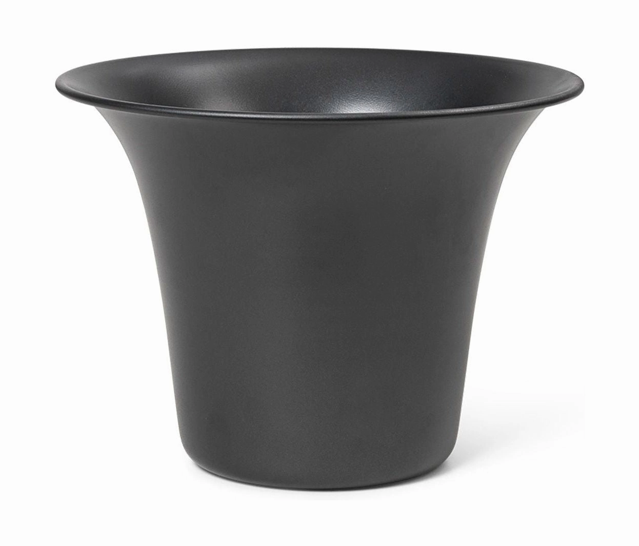 Ferm Living Spun Alu Pot, Blackened Aluminium dried green plant  