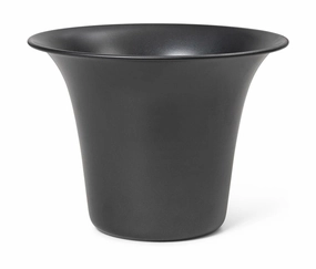 Ferm Living Spun Alu Pot, Blackened Aluminium dried green plant  