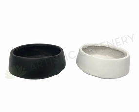 Fiberglass Round Bowl / Planter (Code: TR363) 2 Sizes Black / White outdoor greenery  