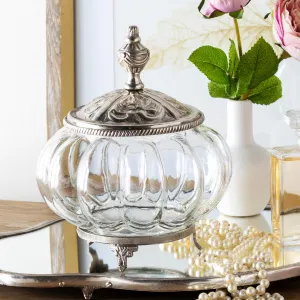 Filigree Glass Vanity Jar dried flowers  