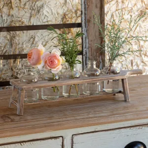 Five Bottle & Board Centerpiece Set dried flowers  