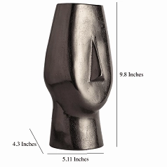 Flat Face Vase Black