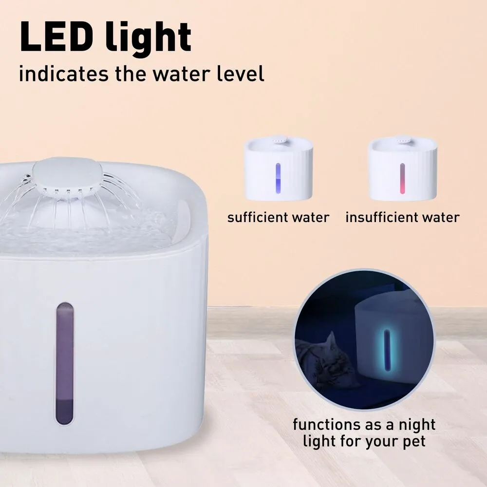 Floofi Pet Water Fountain Dispenser LED USB 3L V227-7050641006000