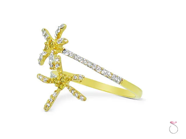 Floral bypass Diamond Ring in 18K