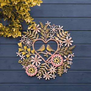 Floral Love Birds Wall Plaque dried flowers  