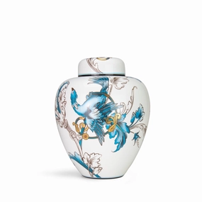 Florentine - Turquoise Big Lidded Vase mini ornamental plant  