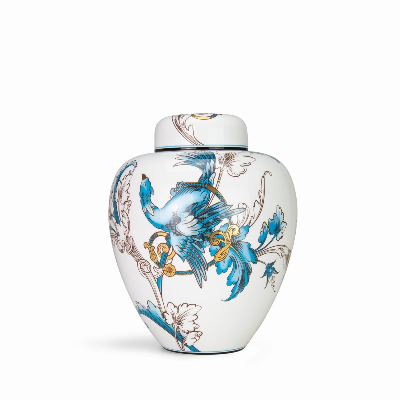 Florentine - Turquoise Big Lidded Vase mini ornamental plant  