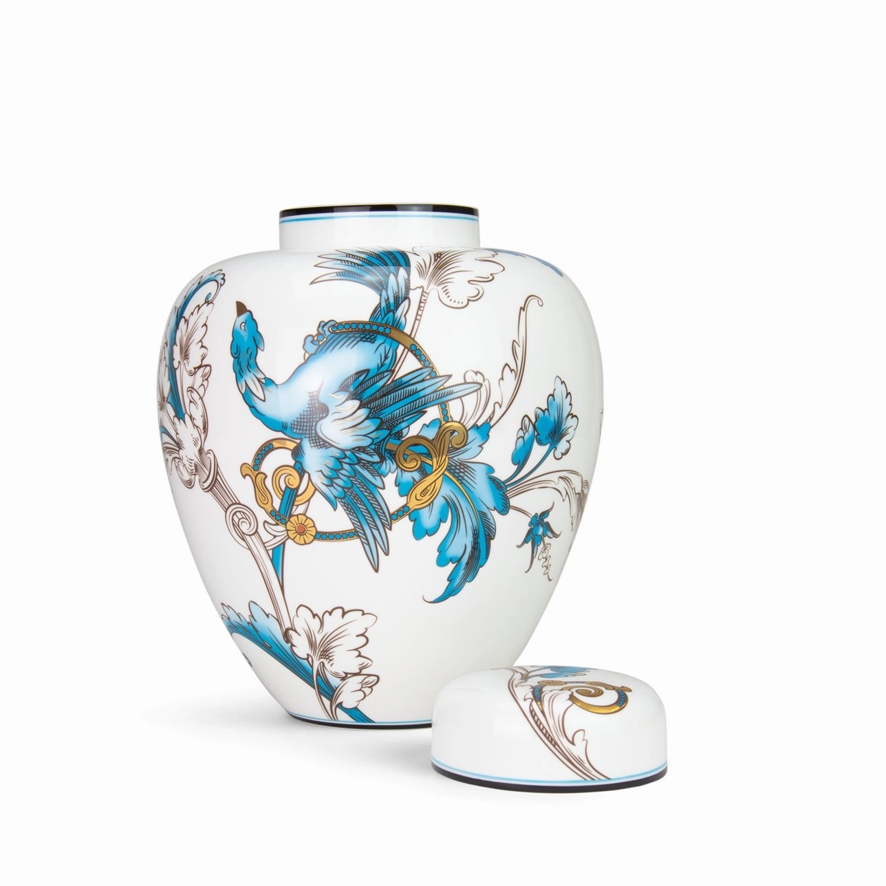 Florentine - Turquoise Big Lidded Vase