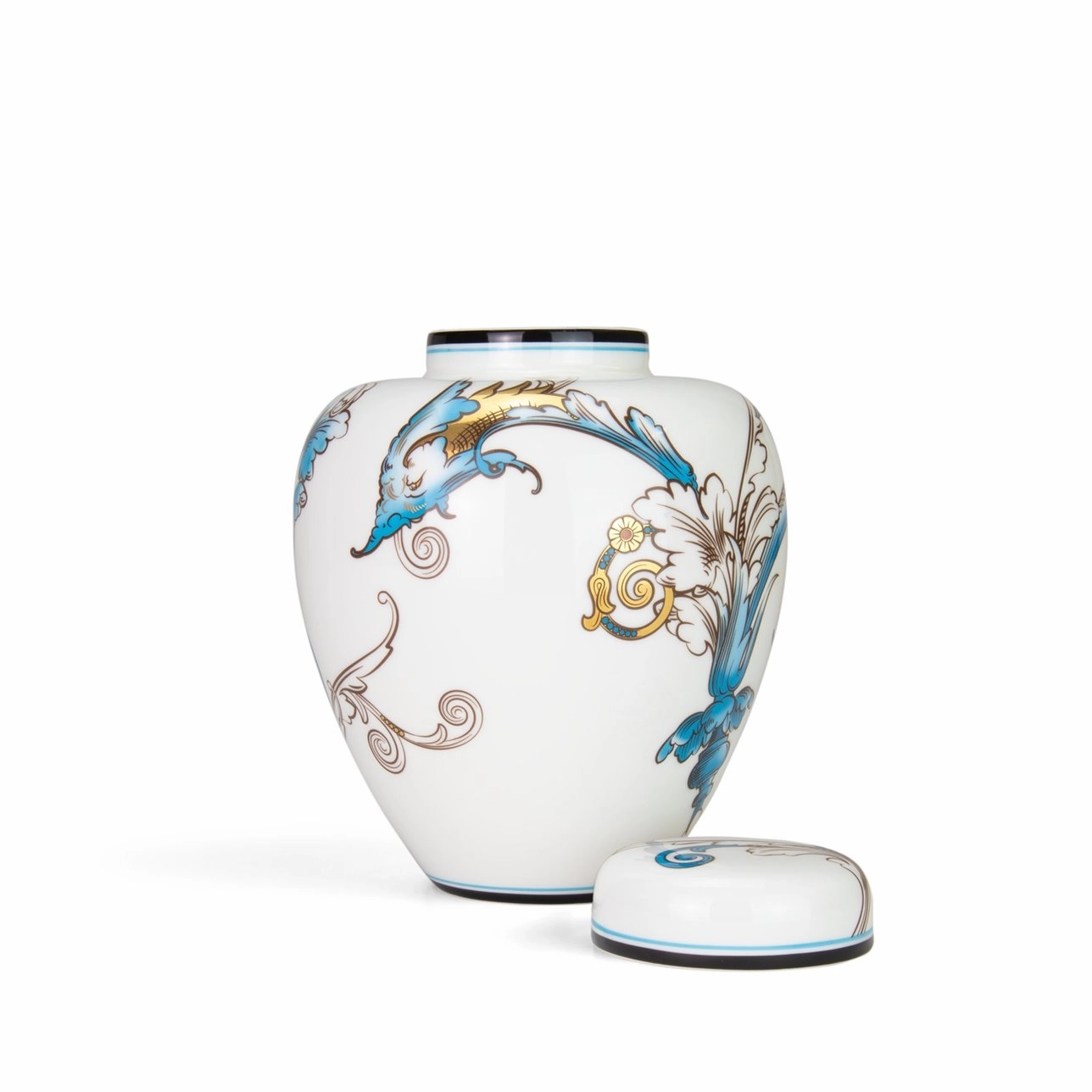 Florentine - Turquoise Lidded Vase mini ornamental plant  