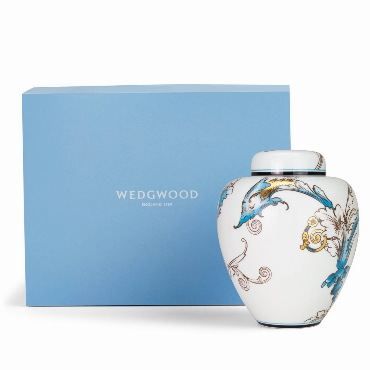 Florentine - Turquoise Lidded Vase