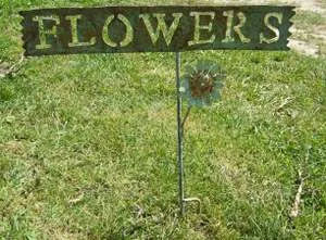Flower Sign with Small Flower decorative plants  