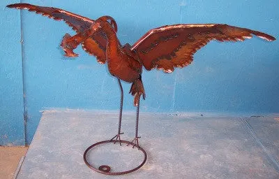 Flying Style Herin w/fish in mouth decorative plants  