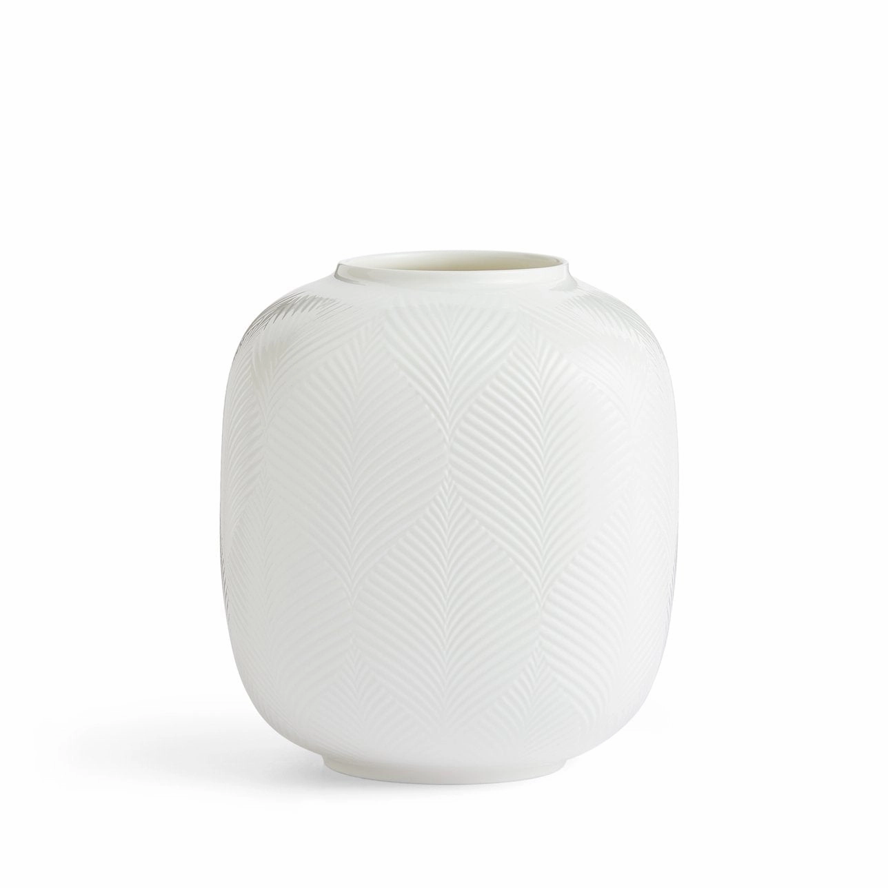 Folia - White Round Vase mini ornamental plant  