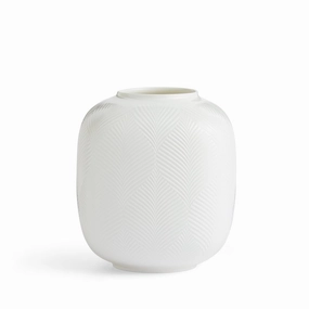 Folia - White Round Vase mini ornamental plant  