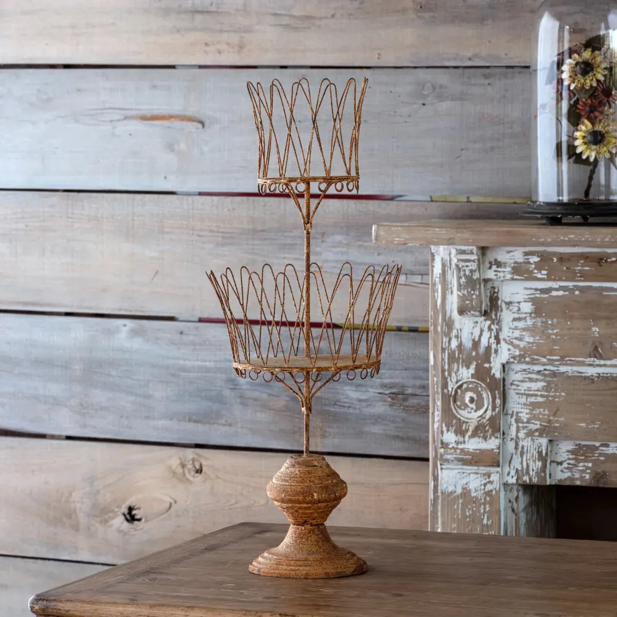 French Wire Floral Stand dried flowers  