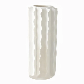 Frilled - Matte White Large Vase mini ornamental plant  