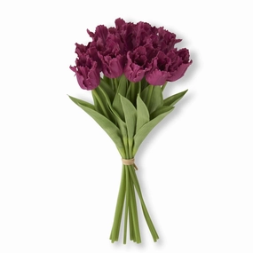 Fuchsia Real Touch Parrot Tulip Bundle xl flower pot  