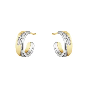 Fusion Multi-Gold & Diamond Hoop Earrings