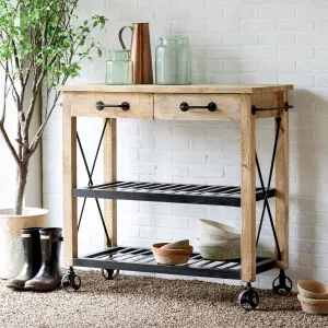 Garden Potting Cart dried flowers  