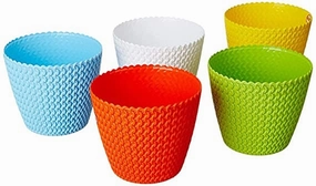 Garden 7 Inches Multicolor Colour Planters (Set of 4) classic flowerpot  