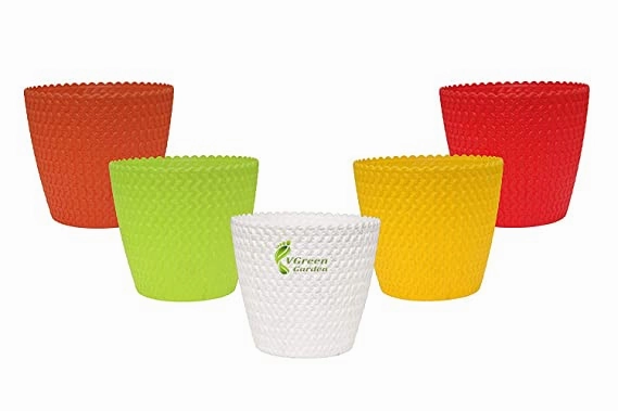 Garden 7 Inches Multicolor Colour Planters (Set of 4)