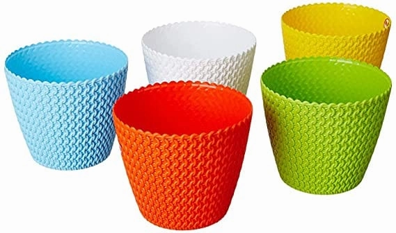 Garden 7 Inches Multicolor Colour Planters (Set of 4) hanging green plant  