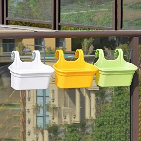 Garden Double Hook Balcony Railing Planter (Set of 2)