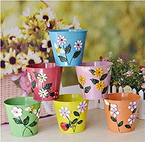 Garden Home Decor Table Metal Planter (Set of 2) shade perennial  