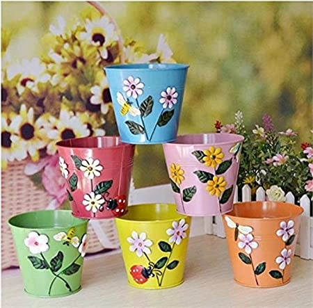 Garden Home Decor Table Metal Planter (Set of 2) shade perennial  