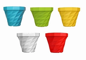 Garden Mix Colour Flower Planter Pot (Set of 3) classic flowerpot  