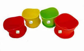 Garden Multicolour Lilly Table Top Planter with Tray (Set of 5) cactus succulent plant  