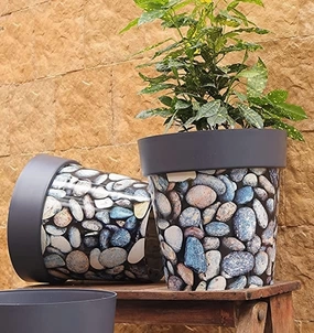 Garden Pebbler Planters (Set of 2) classic flowerpot  