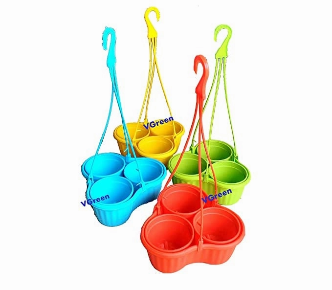 Garden Store Plastic Hanging Planter (3.5 inch), Set of 3 desktop planter  