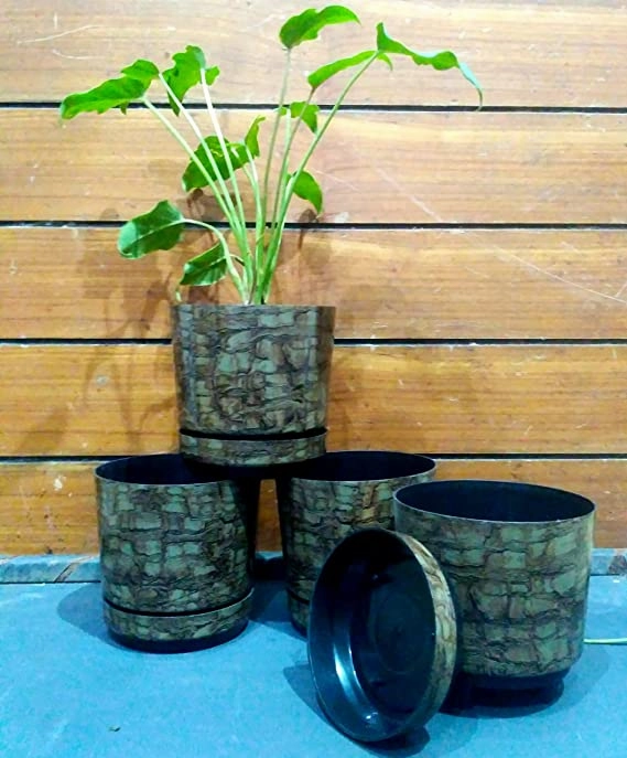 Garden Store Self Watering Table Top Planter (Multicolor, Set of 4)