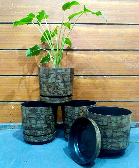 Garden Store Self Watering Table Top Planter (Multicolor, Set of 4)