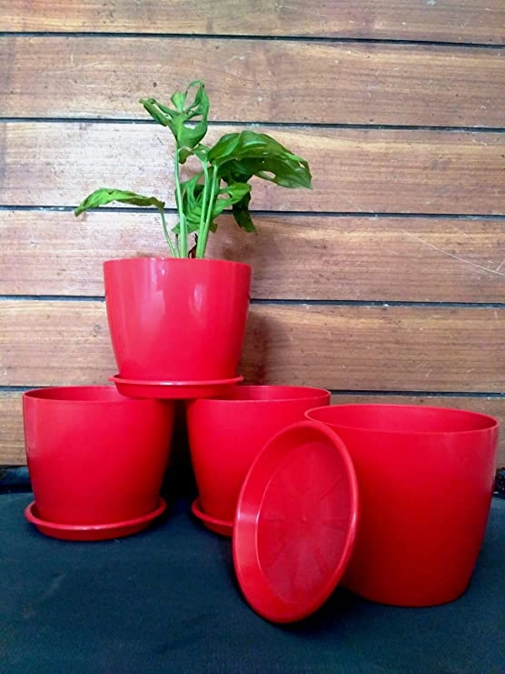 Garden Store Self Watering Table Top Planter (Multicolor, Set of 4)