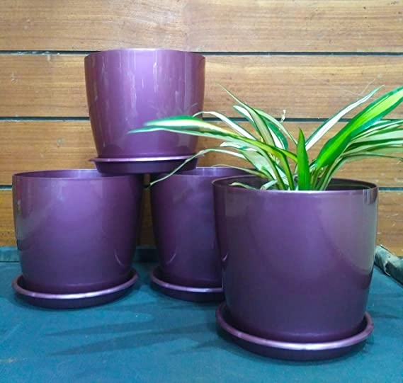 Garden Store Self Watering Table Top Planter (Multicolor, Set of 4)