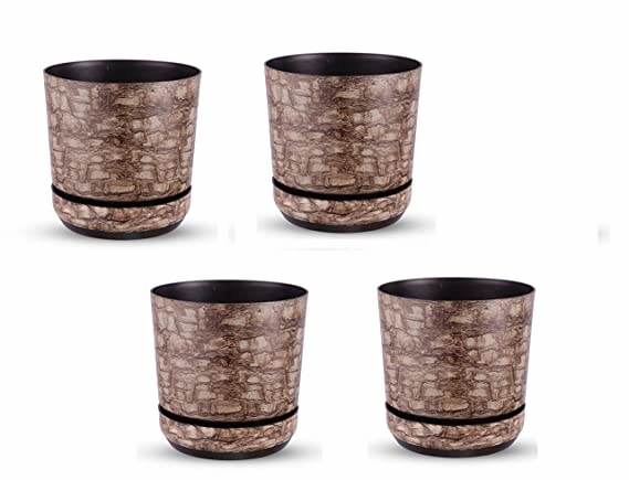 Garden Store Self Watering Table Top Planter (Multicolor, Set of 4)