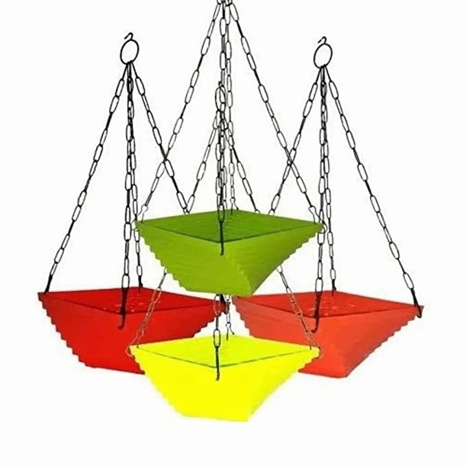 Garden Twisted Chain Hanging Planter (Set of 4) classic flowerpot  