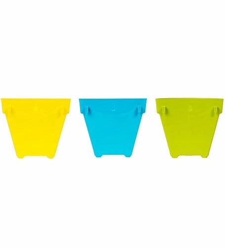 Garden Vertical Wall and Grill Hanging Planter (Multicolour) -Set of 6