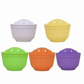 Garden Wall Decor Hanging Planters (3 Pcs Set) MultiColor classic flowerpot  