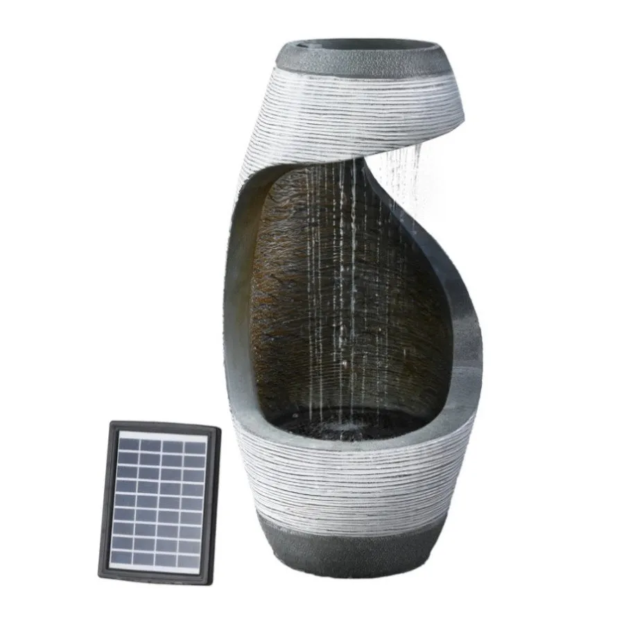 Gardeon Solar Fountain Water Feature Bird Bath Outdoor Garden Cascade 48CM Grey FOUNT-B-WATF-50-GY dried flowers  