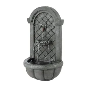 Gardeon Solar Fountain Water Feature Wall Mount Garden Fountains 80CM Grey FOUNT-WALL-80-DG dried flowers  